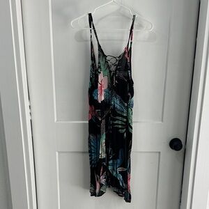 Lagaci Black and Green Patterned Dress